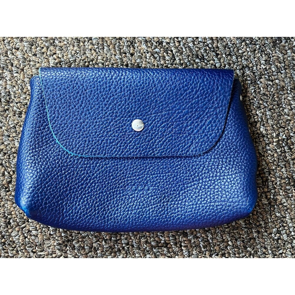 ECCO Blue 100% Genuine Pebbled Leather Purse